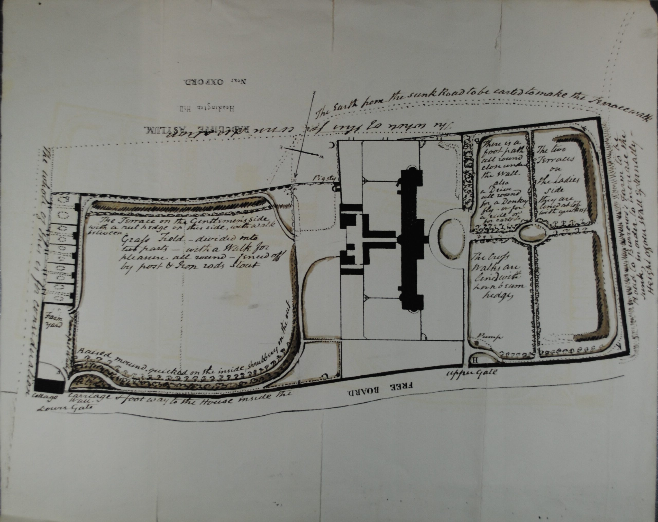 Early plan of the Warneford Gardens from the 1820s