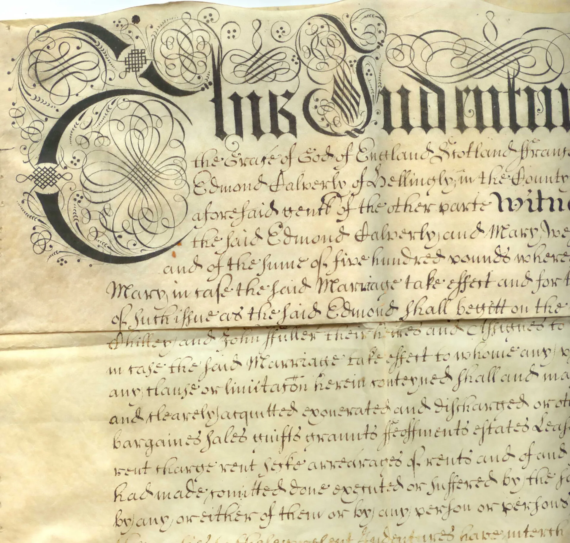 Deeds to one of the estates made over to the Warneford Asylum by the Rev Samuel
Warneford; the rent from such estates helped to cover the running costs of the asylum