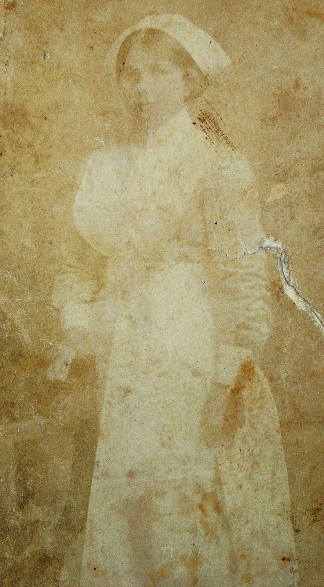 Dorothy Edith Allaway in uniform in 1911, aged 18. This photograph of Dorothy travelled around the world, firstly with her future husband during World War I and then with her son during World War II, when he was serving in the Royal Navy, hence its battered appearance.