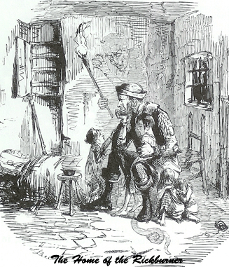 Rural poverty – the home of a working-class brick burner (Punch, 1844)