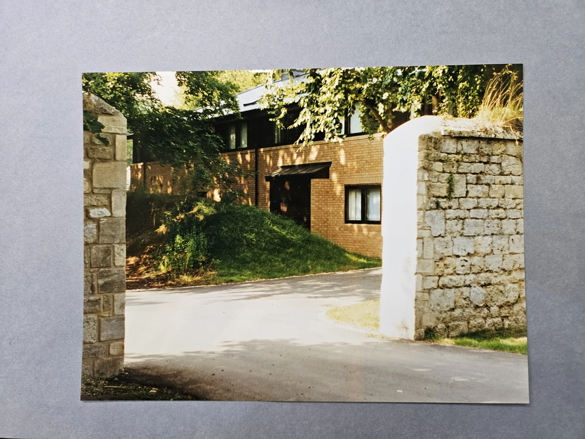 The far end of the “ha-ha”, just in front of the Department of Psychiatry, visible in the gap in the original boundary wall. Credit: Oxfordshire Health Archives OHA W10 C1/7c