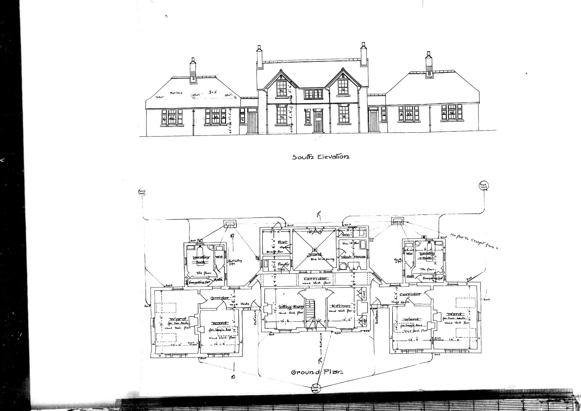 The plan shows the original hospital lay-out with separate wards for patients of
different genders or who were suffering from different diseases. Credit: Oxfordshire History Centre OHC 2743