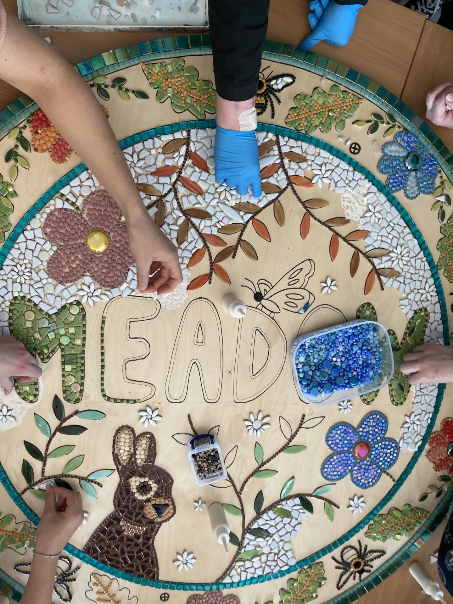 The Meadow Unit for children opened in 2023. Service-users helped to create the mosaic sign on the outside of the building. Credit: Tom Cox