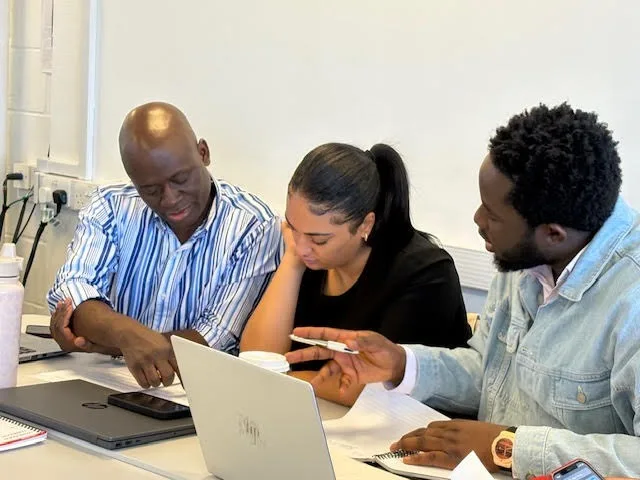 Students of mental health nursing at Oxford Brookes University, where training now takes place (from the left: collaborative study; classroom presentations; wound care training). Credit: Oxford Brookes University