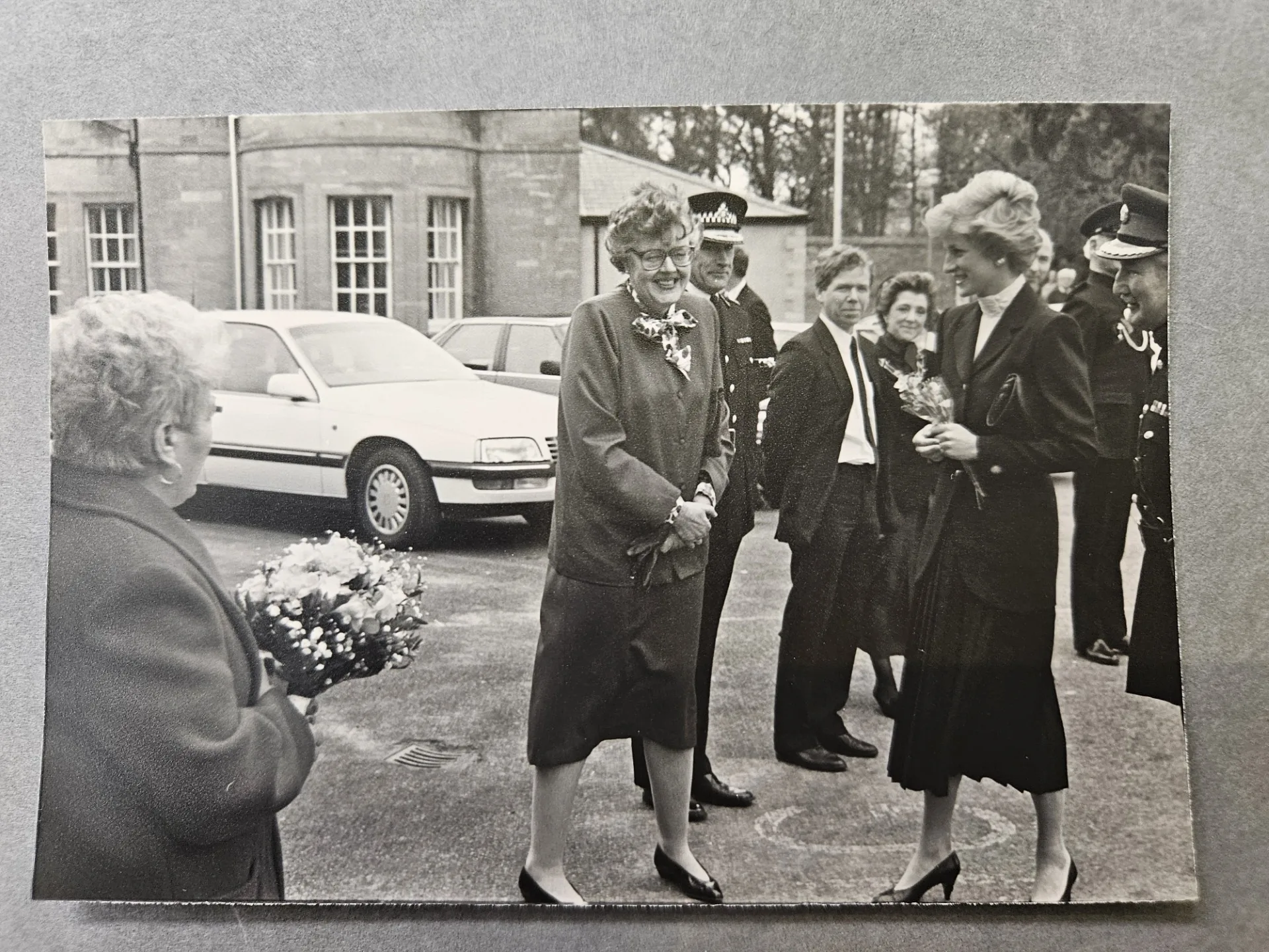 The bay window of Wintle Ward is visible in this photograph of HRH Princess Diana’s visit to the Warneford in the 1990s. Credit: Oxfordshire Health Archives OHA W10 C/1/15